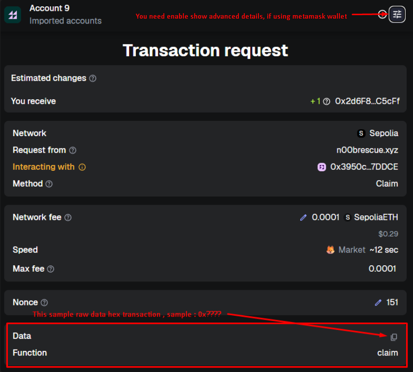 Custom Raw Data Transaction Help